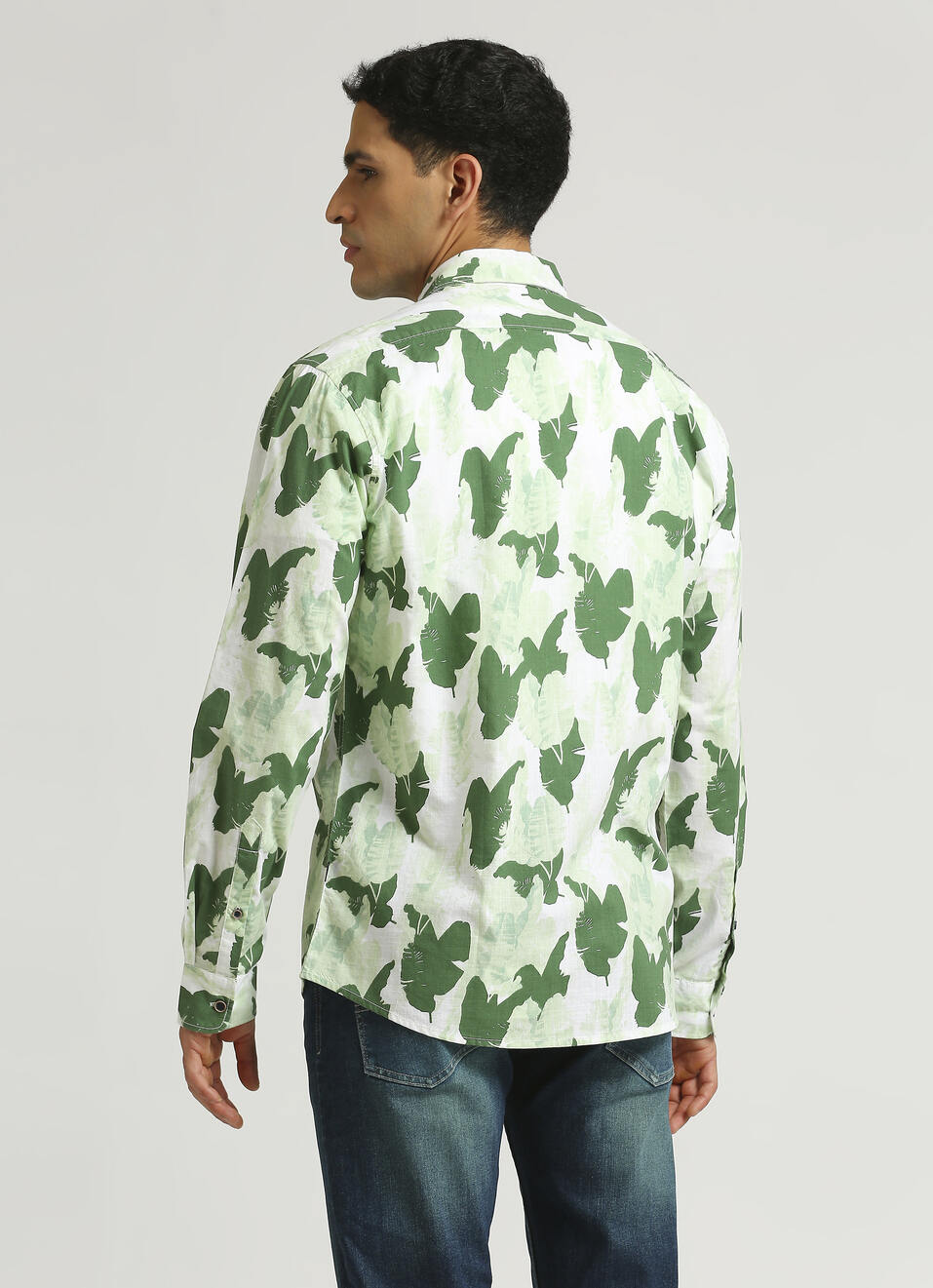 Green All Over Printed Long Sleeve Shirt, , large image number 1