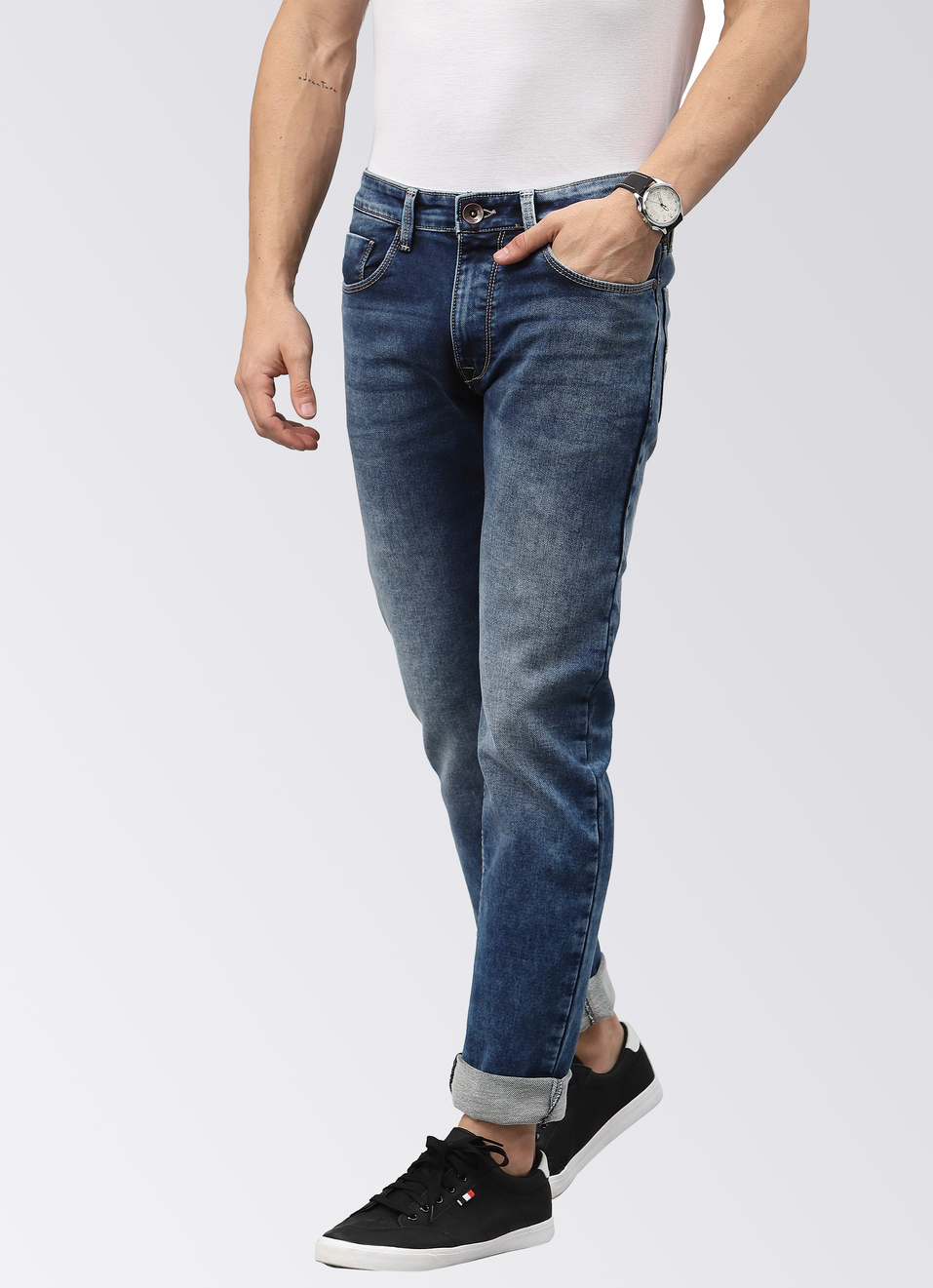 Tapered Vapour Low Rise Waist Slim Fit Tapered Leg, , large image number 2
