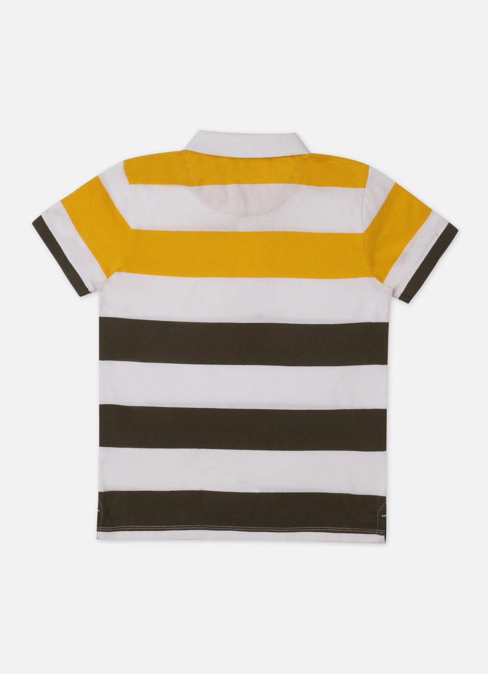 Boys Yellow Stripe Short Sleeve Polo, , large image number 1