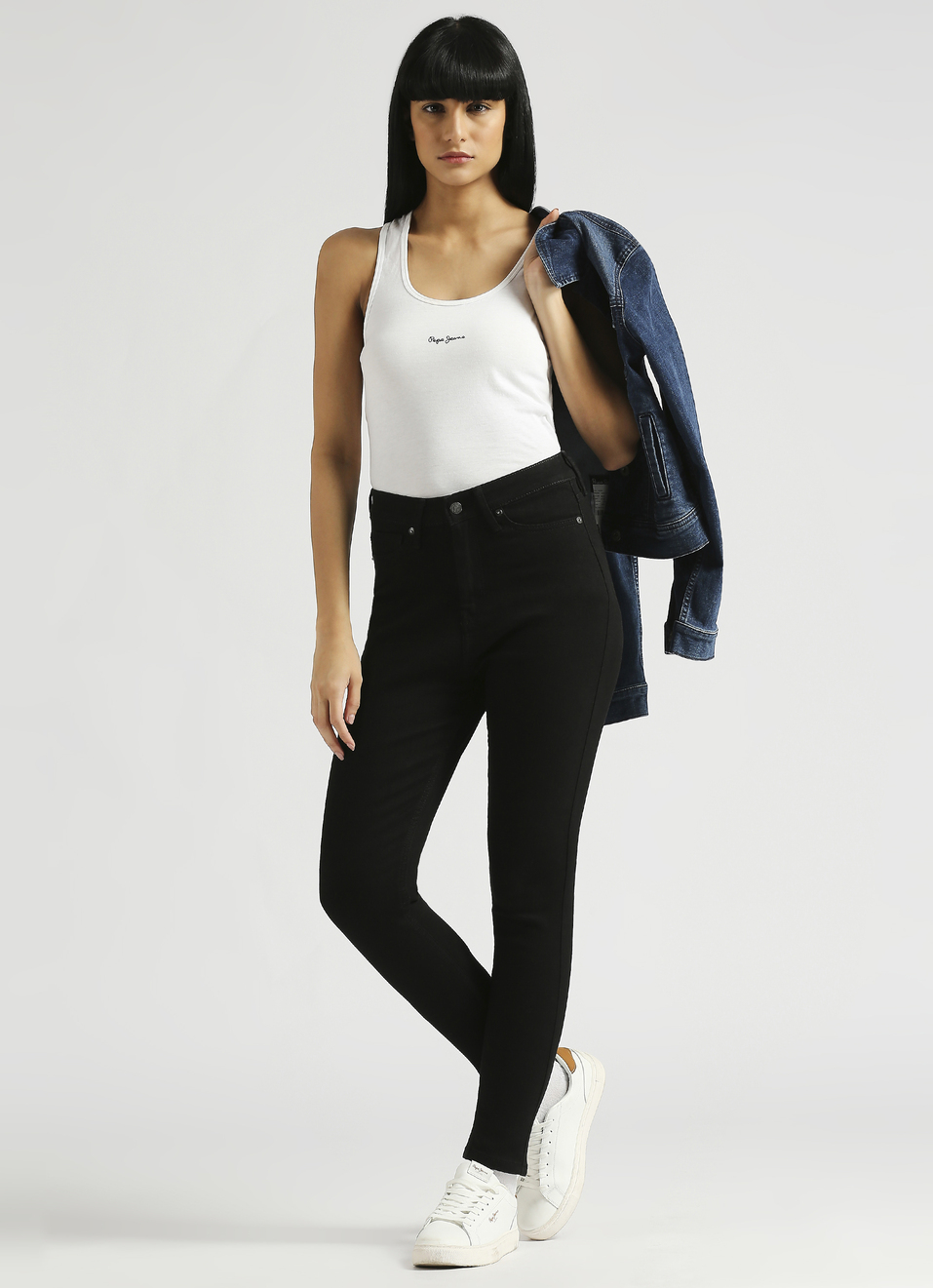 Dion Jet Black High Waist Skinny Fit Jeans, , large image number 0