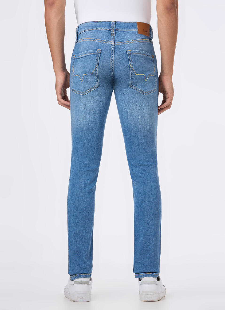 Men Blue Mid Rise Slim Fit Powerflex Jeans, , large image number 3