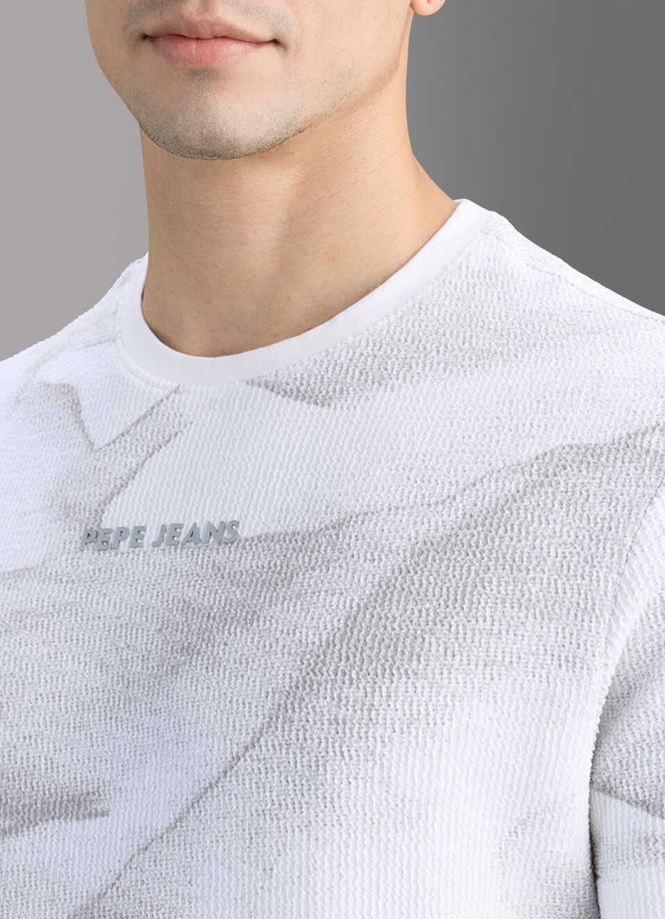 Men White Printed Slim Fit T-shirt, , large image number 1