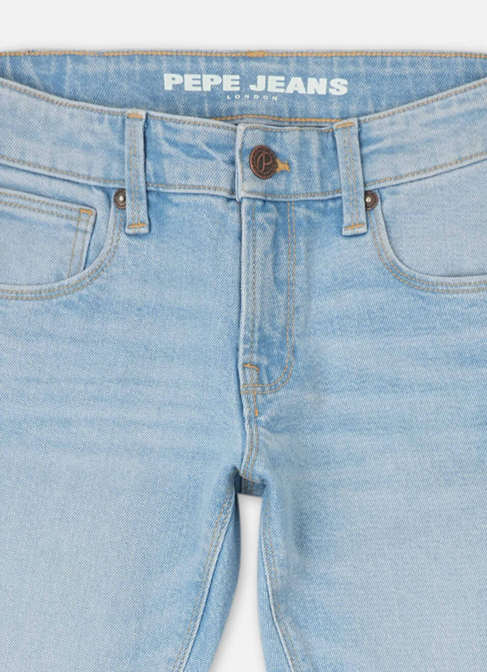 Boys Light Blue Rivet Mid Rise Slim Fit Jeans, , large image number 2