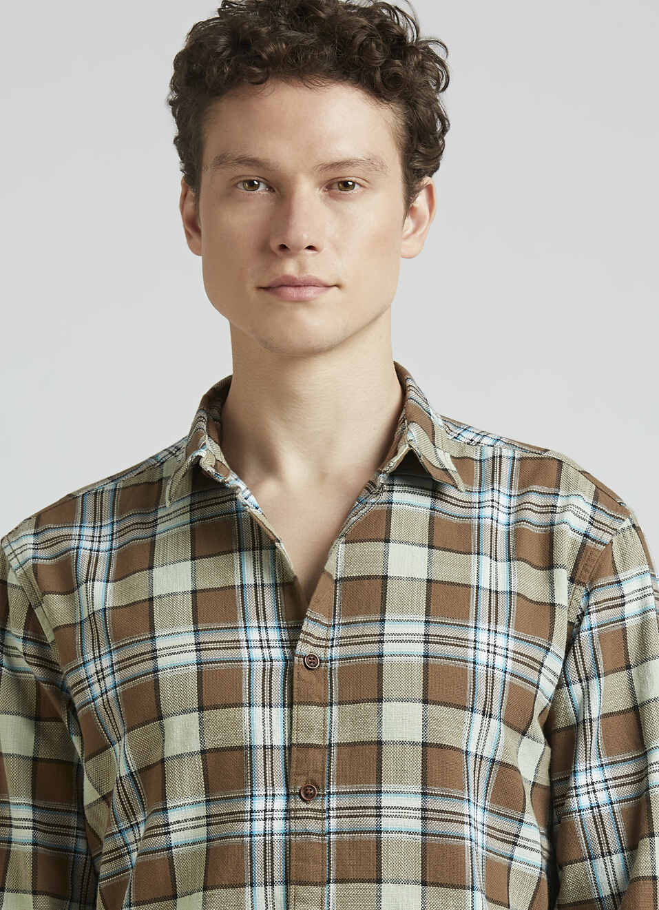 Brown Open Structure Check Full Sleeve Shirt, , large image number 4