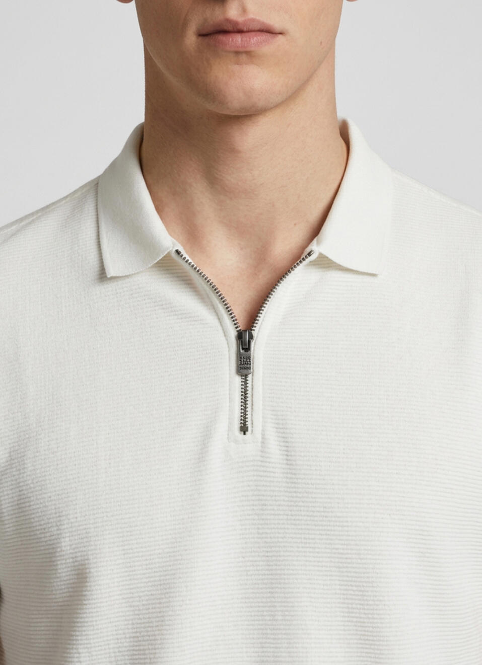 Men Off White Solid Polo Collar T-shirt, , large image number 4