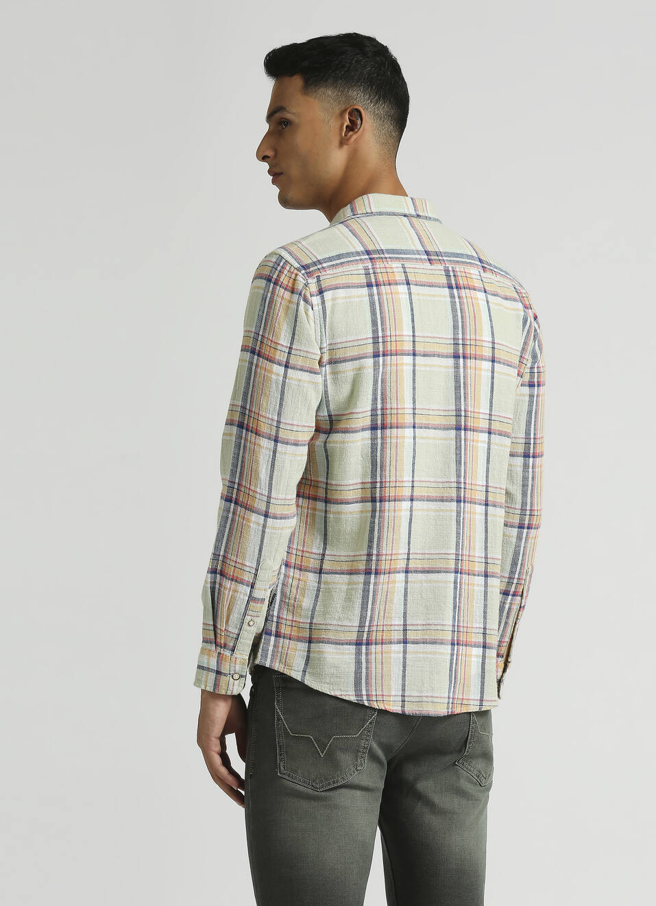 Lime Yarn Dyed Summer Checks Long Sleeve Shirt, , large image number 2