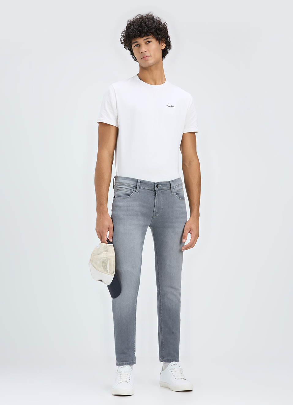 Men Grey Skinny Fit Ankle-length Powerflex Jeans, , large image number 1