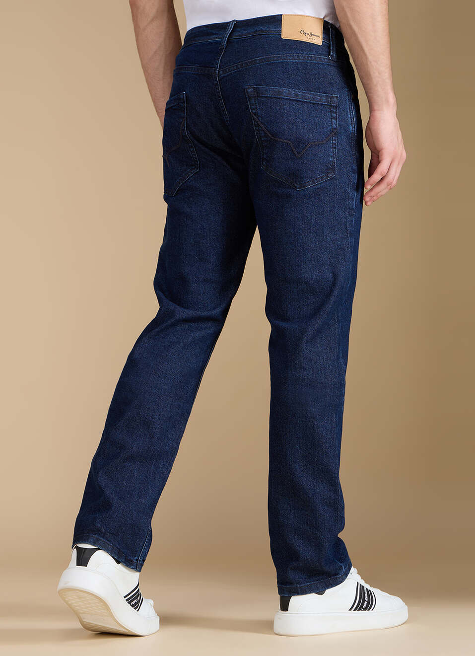 Men Dark Blue Mid Rise Straight Fit Jeans, , large image number 3