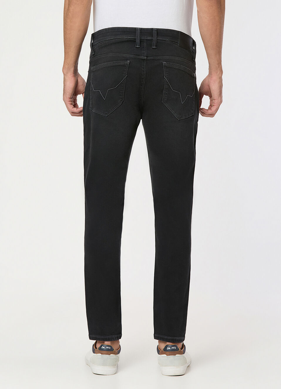 Men Black Mid Rise Skinny Fit All Clima Jeans, , large image number 3