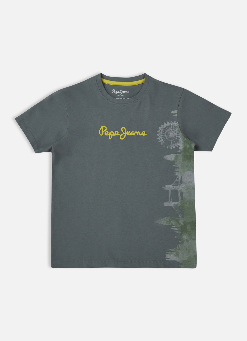 Boys Olive Graphic Print Short Sleeve T-shirt, , large image number 0