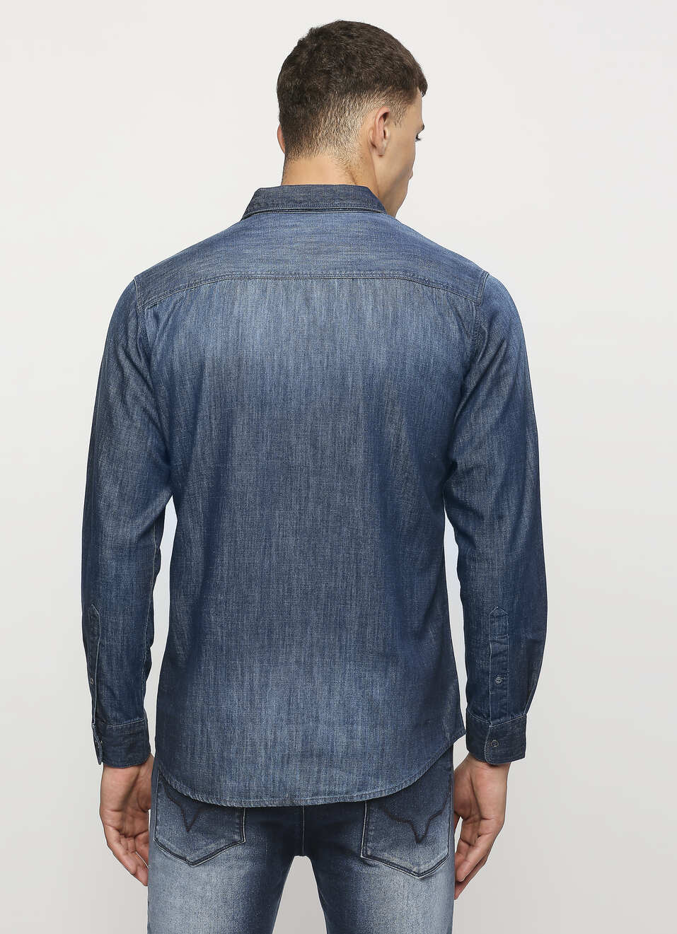 Blue Full Sleeve Denim Shirt, , large image number 2
