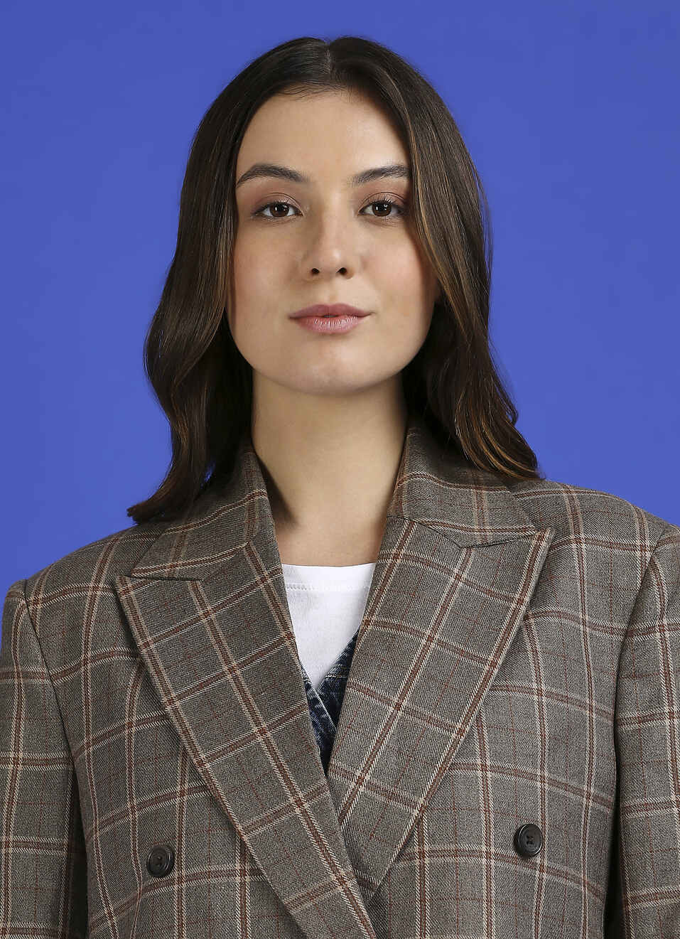 Brown Check Full Sleeve Long Jacket, , large image number 4