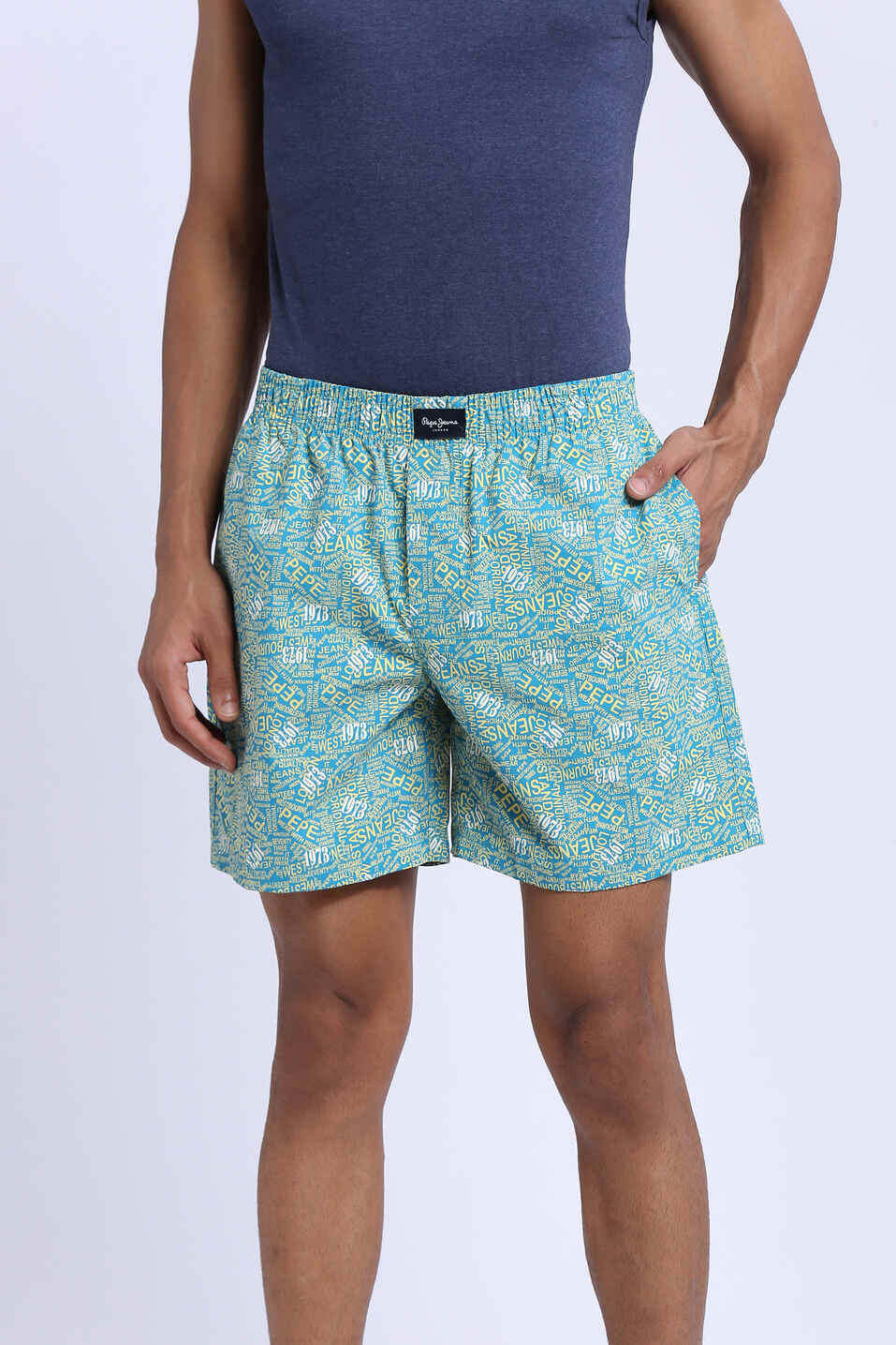 Blue Printed Boxers, , large image number 1