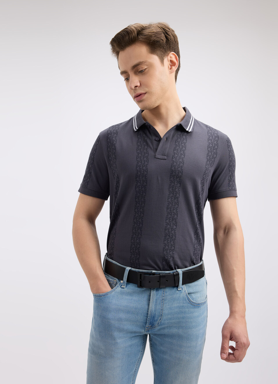 Men Grey Botanical Print Short Sleeve Shirt, , large image number 0