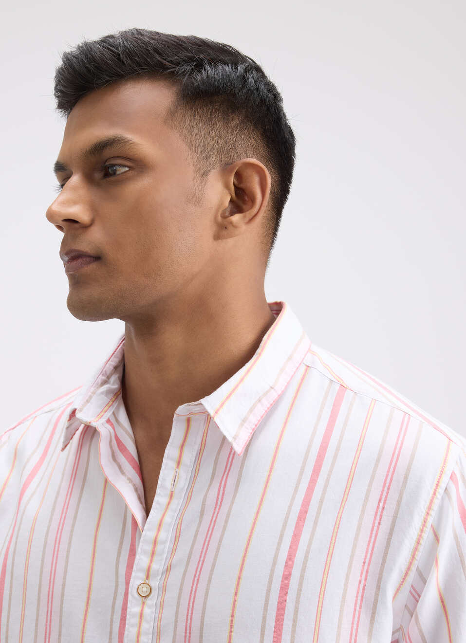 Men Off White Stripe Full Sleeve Shirt, , large image number 4