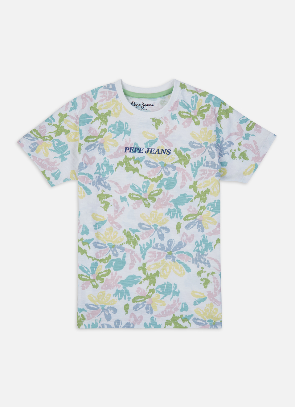 Boys White All Over Floral Short Sleeve T-shirt, , large image number 0
