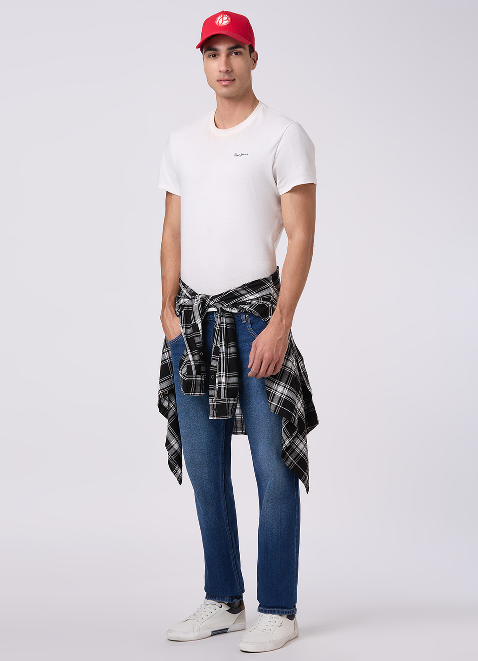 Men Blue Mid Rise Straight Fit Jeans, , large image number 1