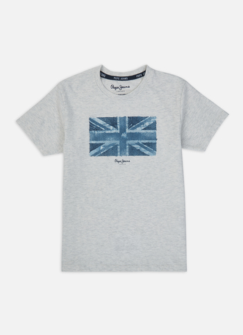 Boys White Union Jack Print Short Sleeve T-shirt