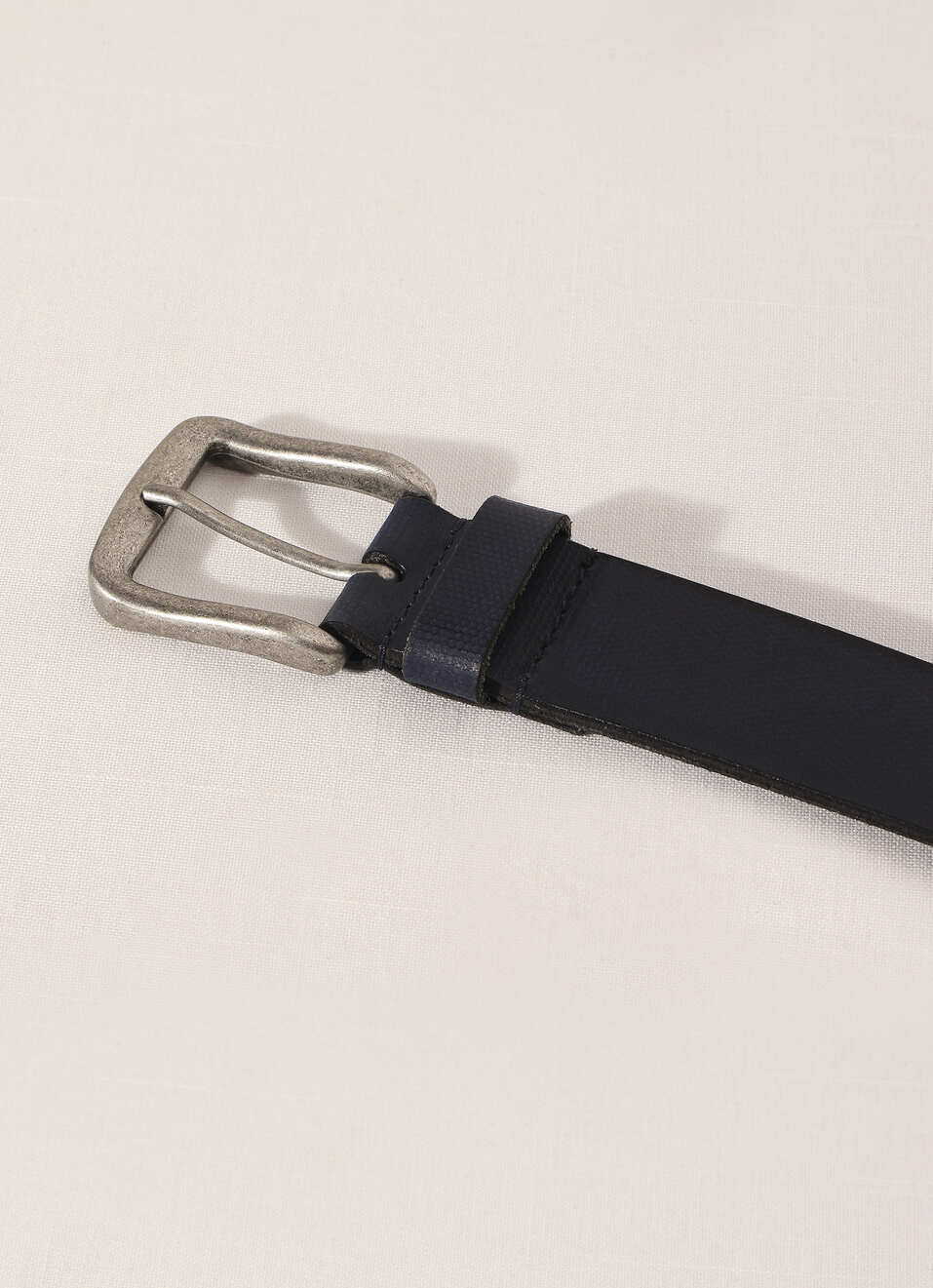 Blue Embossed Leather Belt, , large image number 1