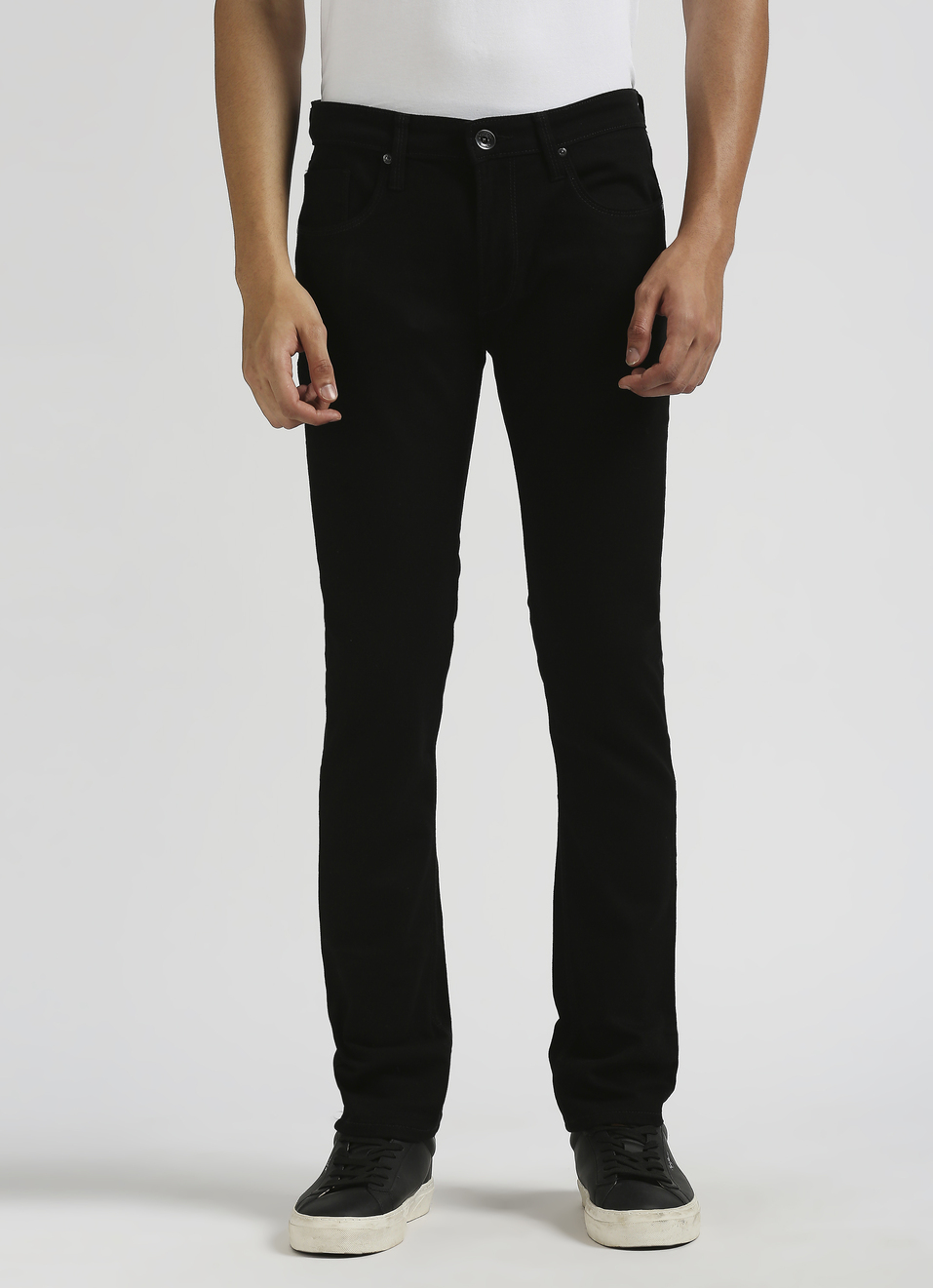 Vapour Black Mid Rise Slim Fit Jeans, , large image number 1