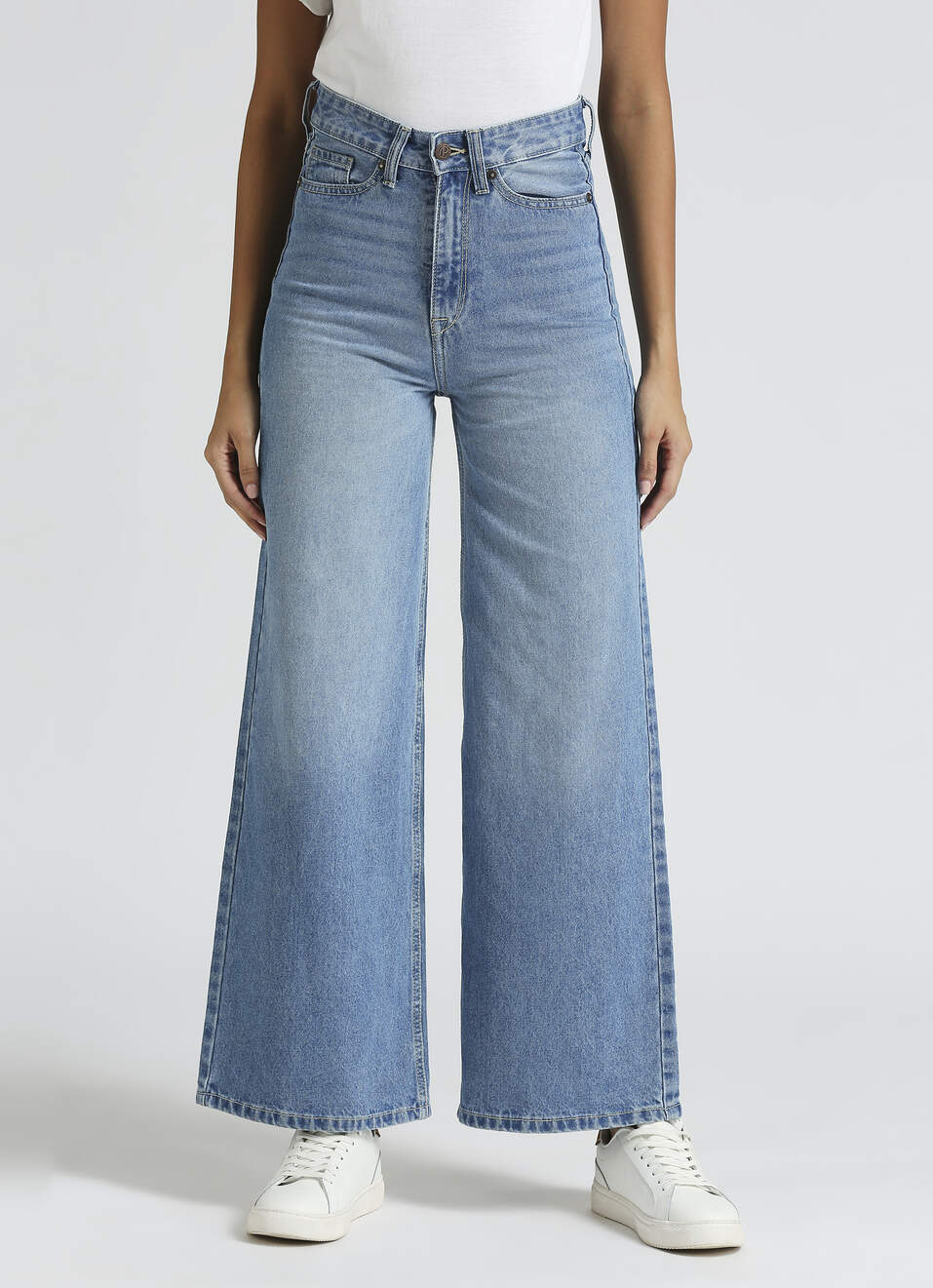 Hailey Blue High Waist Wide Leg Jeans, , large image number 1