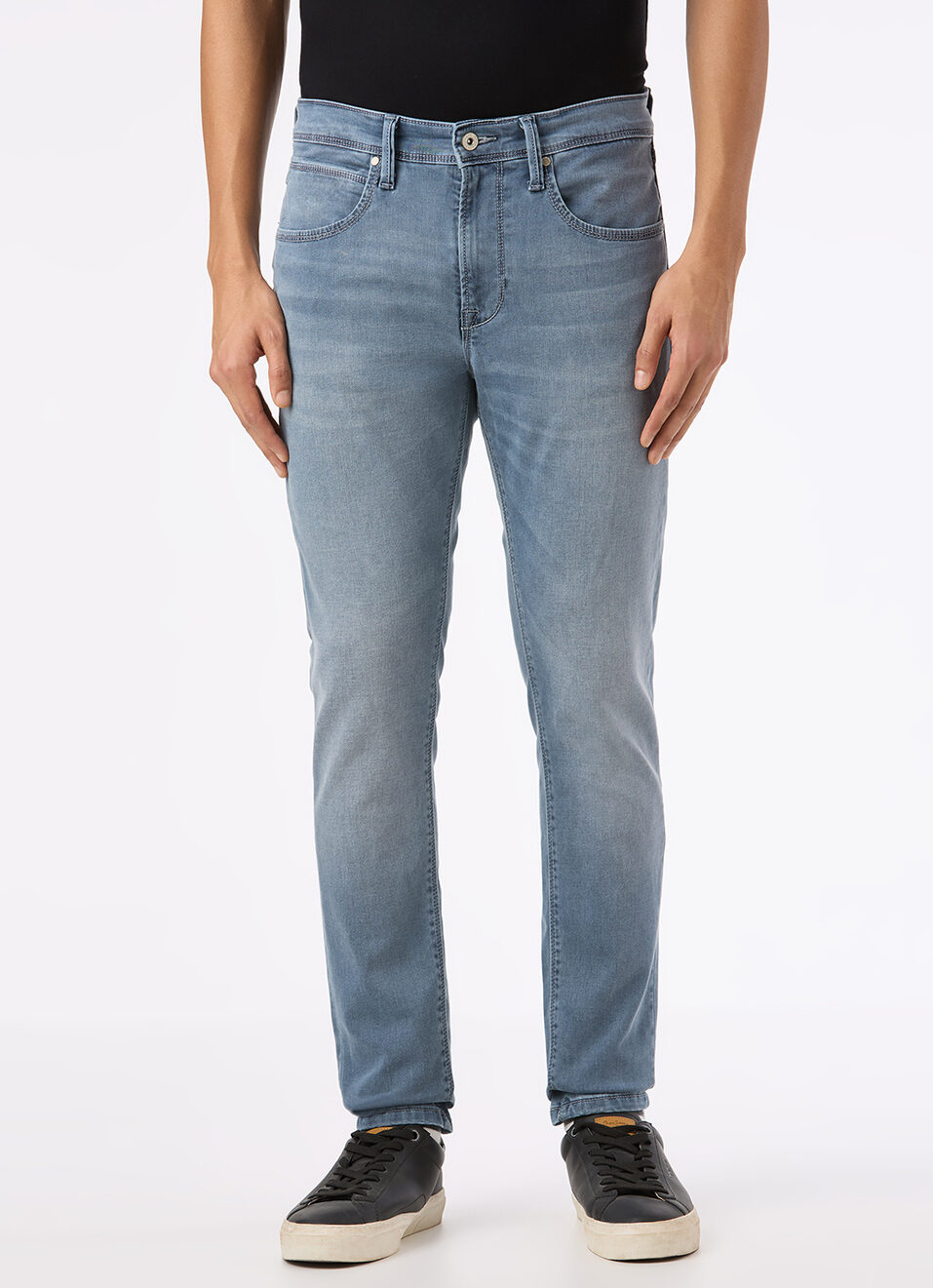 Men Blue Mid Rise Slim Fit Gymindigo Jeans, , large image number 2