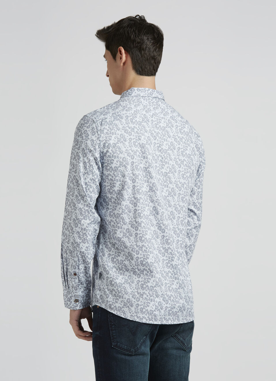 Grey Floral Full Sleeve Shirt, , large image number 2