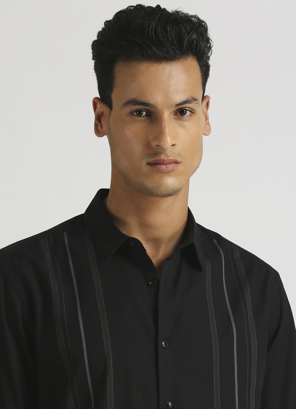 Black Stripes Yarn Dyed Premium Long Sleeve Shirt, , large image number 4