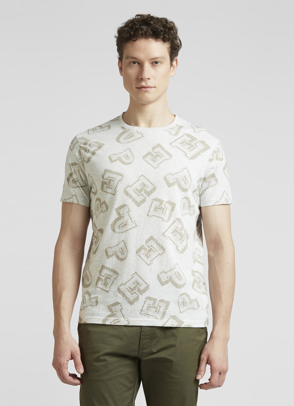 Grey Crew Neck Short Sleeve T-shirt, , large image number 1
