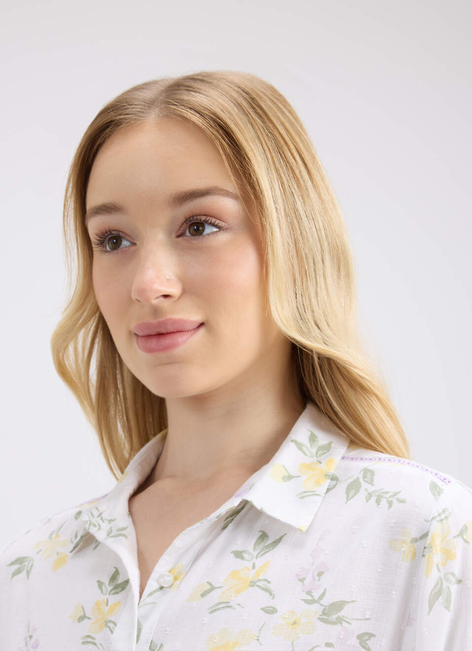 Women Yellow Floral Print Full Sleeve Shirt, , large image number 4