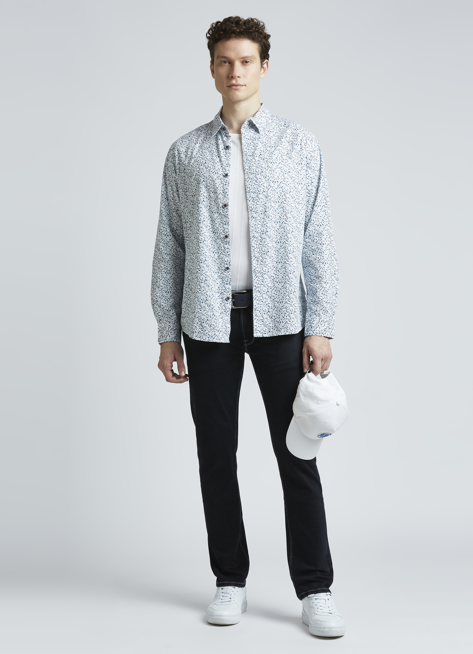 Blue Botanical Print Full Sleeve Shirt, , large image number 5
