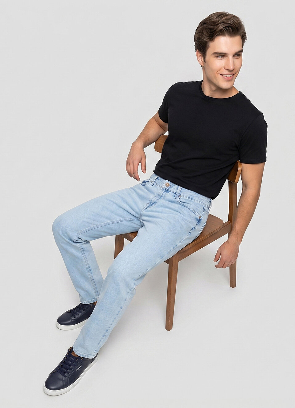 Men Blue Baggy Fit Stretchable Jeans, , large image number 1