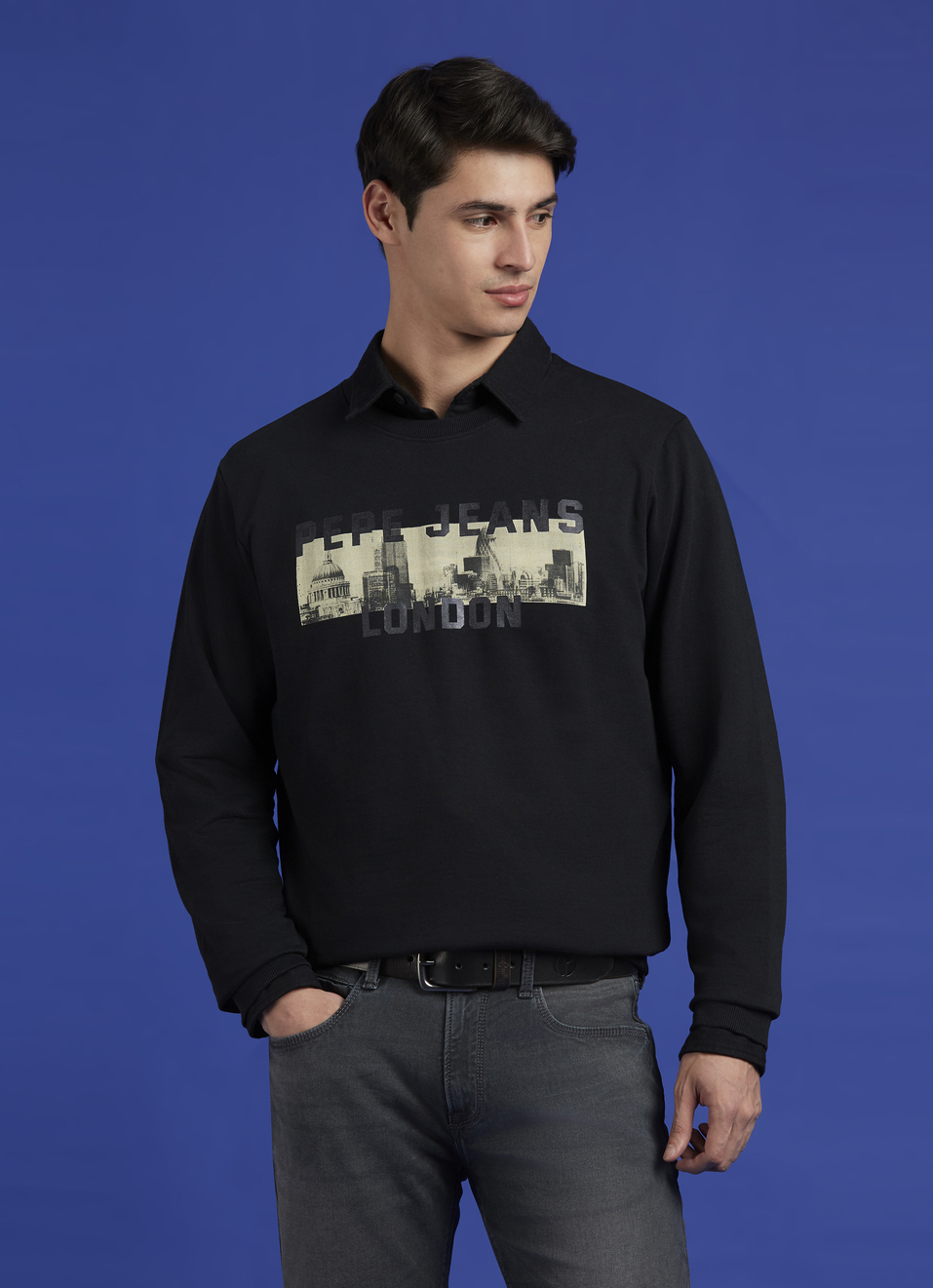 Black Graphic Print Full Sleeve Sweatshirt, , large image number 0