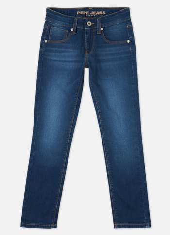 Boys Cash Dark Blue Mid Rise Slim Fit Powerflex Jeans