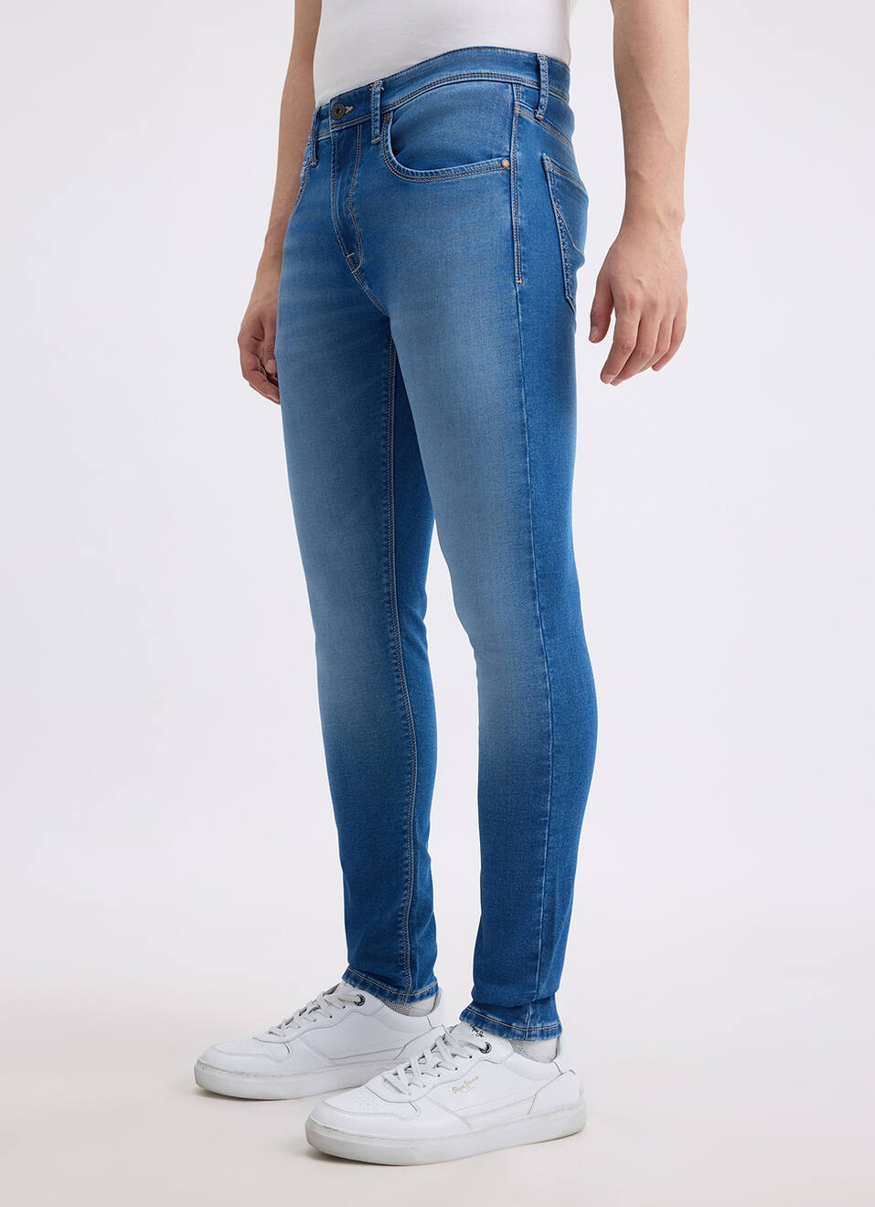 Men Blue Mid Rise Tapered Gymindigo Jogger Like Jeans, , large image number 5