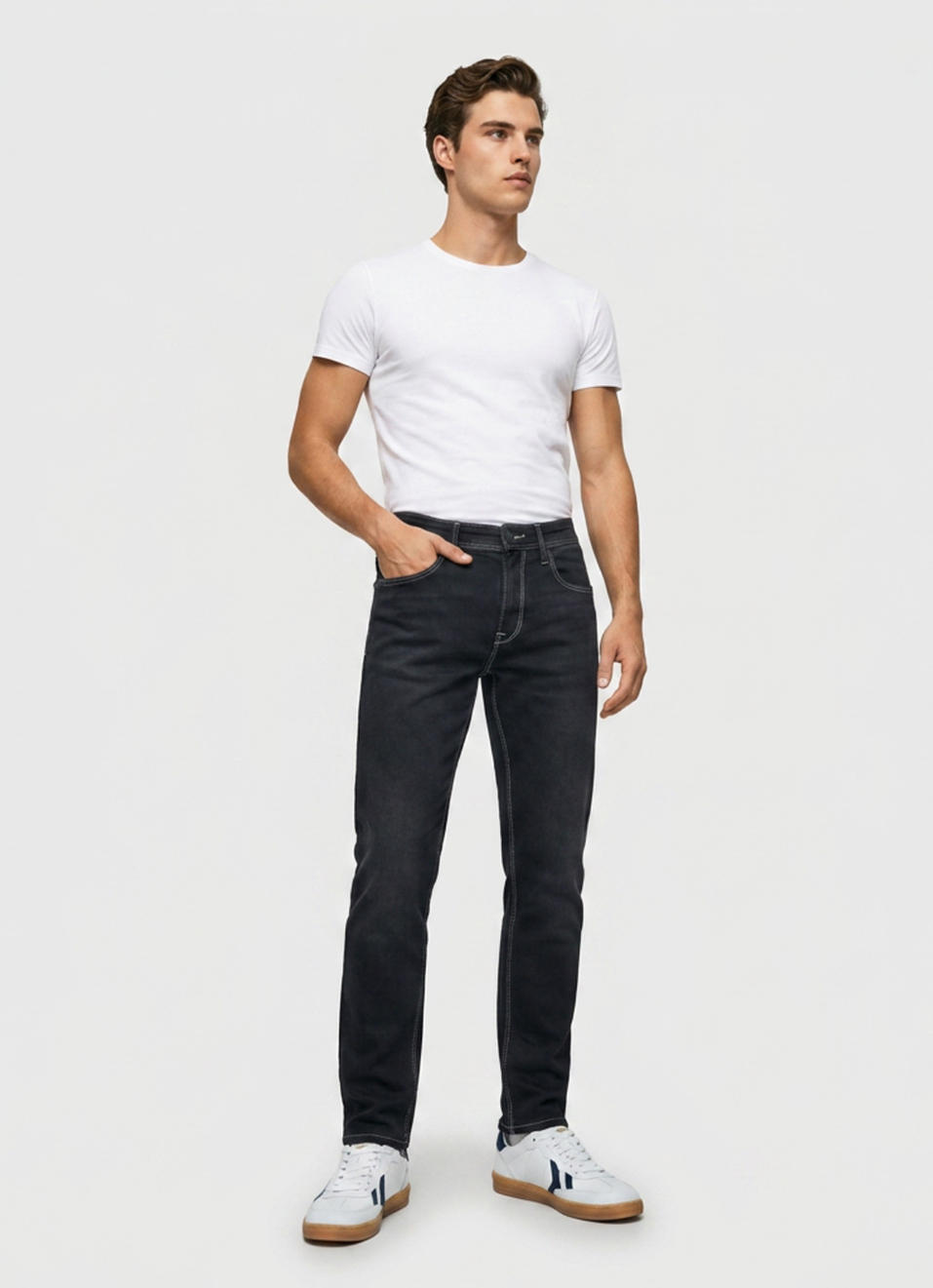 Men Black Stretchable Jeans, , large image number 7