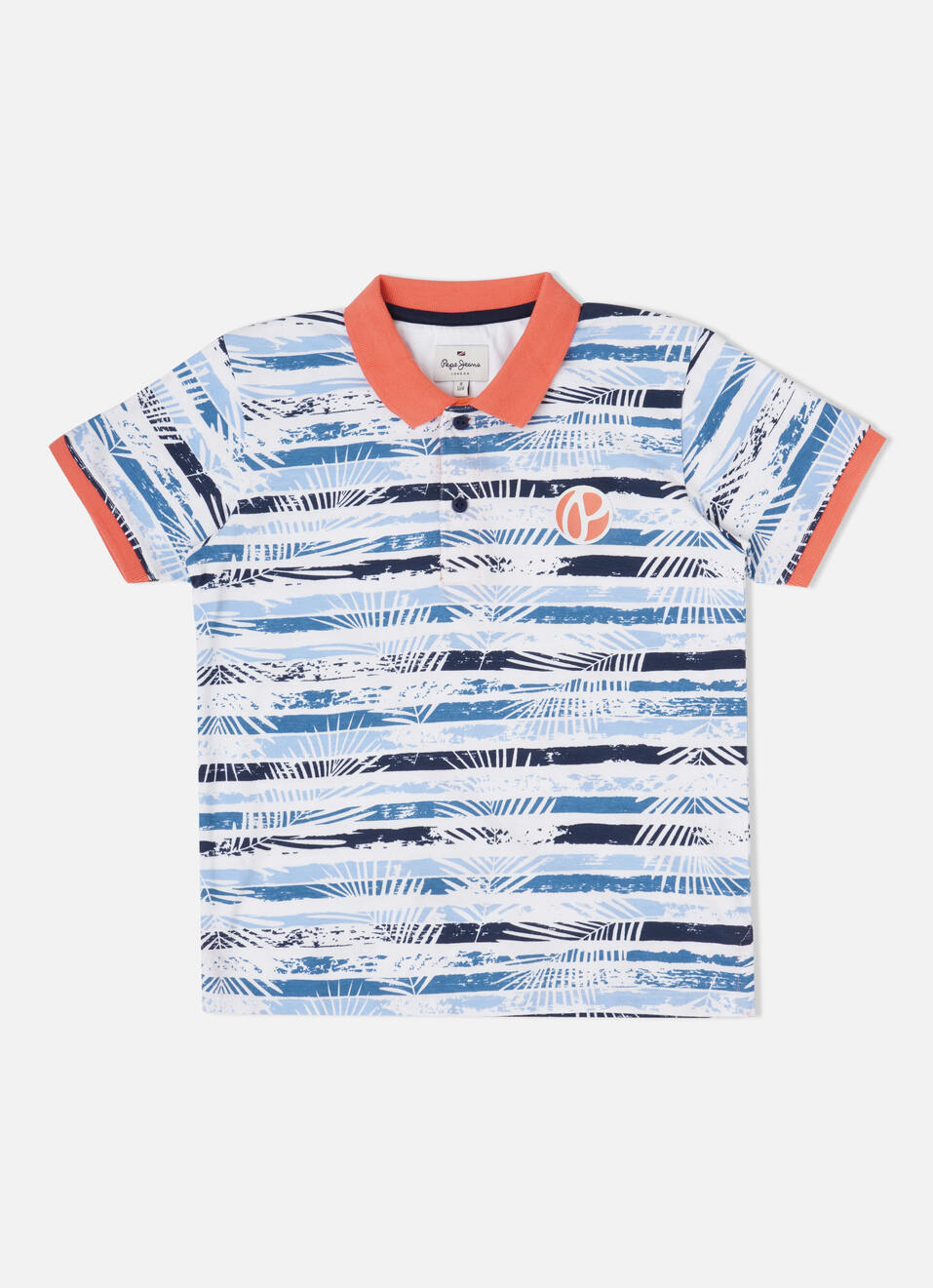 Tropical Print Blue Polo, , large image number 0