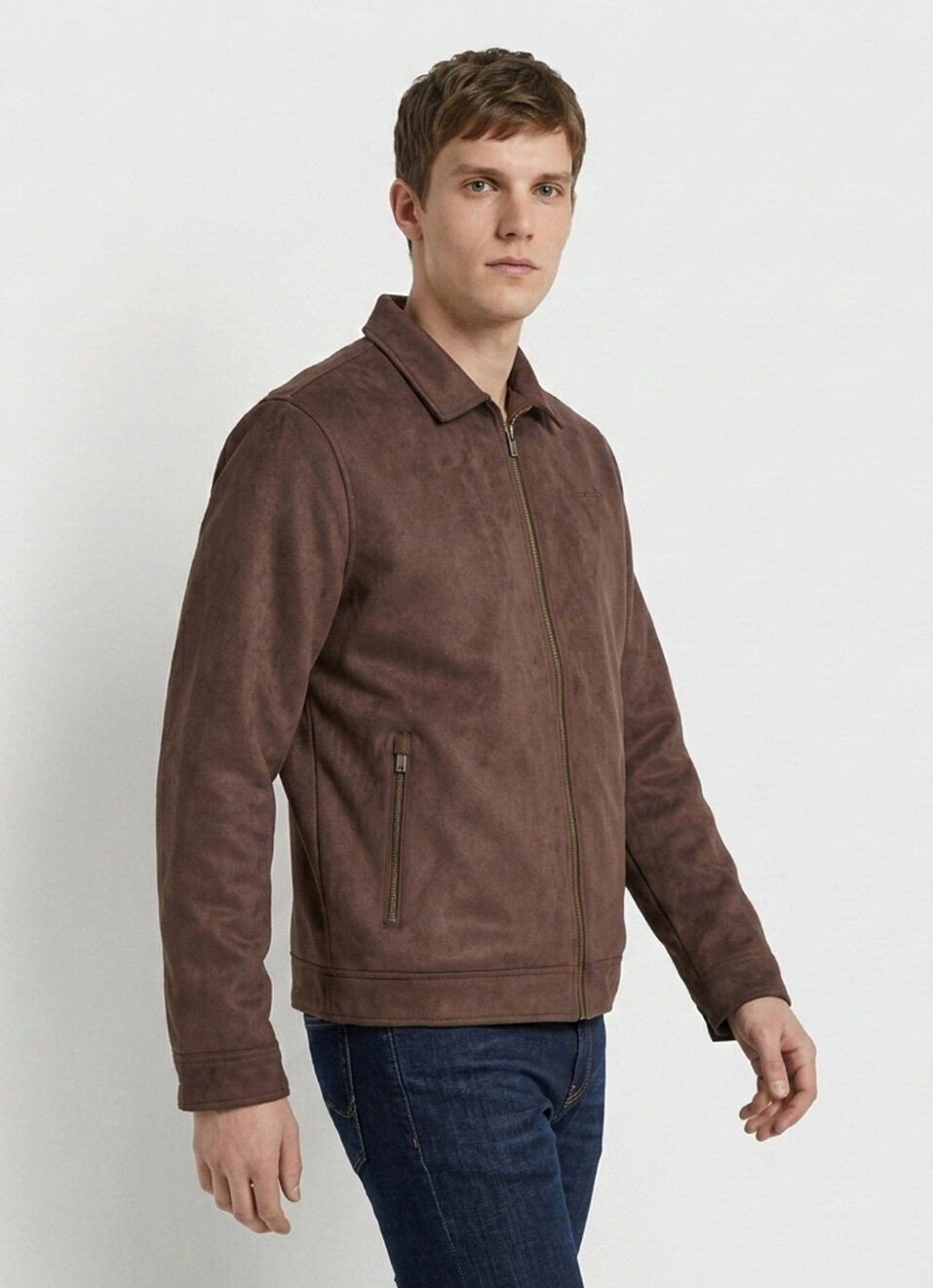 Men Brown Solid Long Sleeve Jacket, , large image number 3