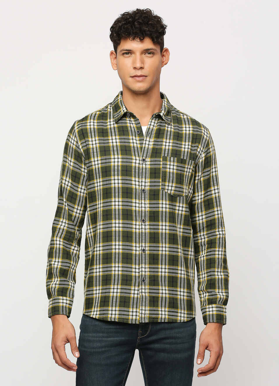 Green Checks Long Sleeve Shirt, , large image number 1