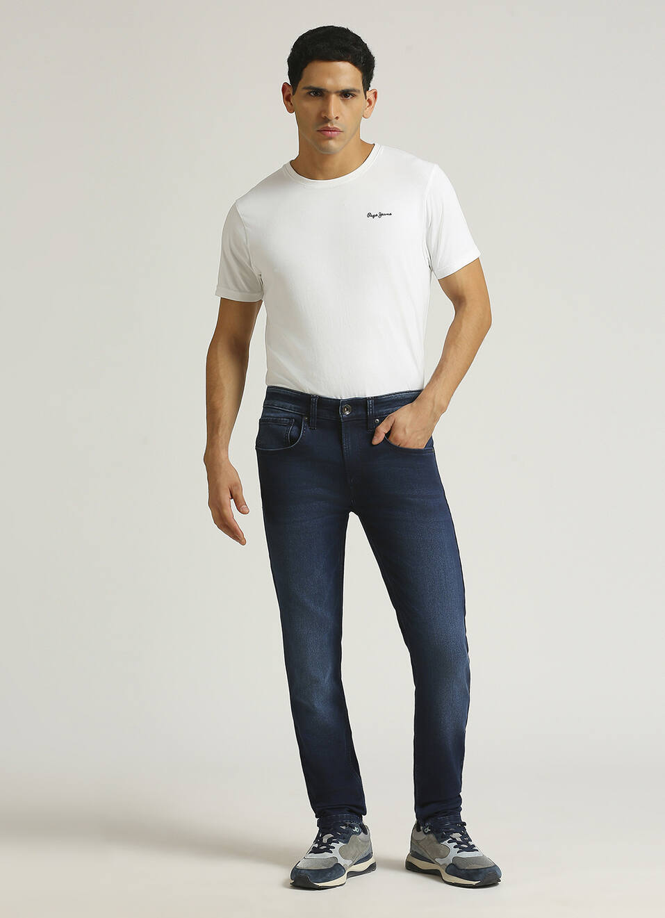 Chinox Dark Blue Mid Rise Skinny Fit Jeans, , large image number 1