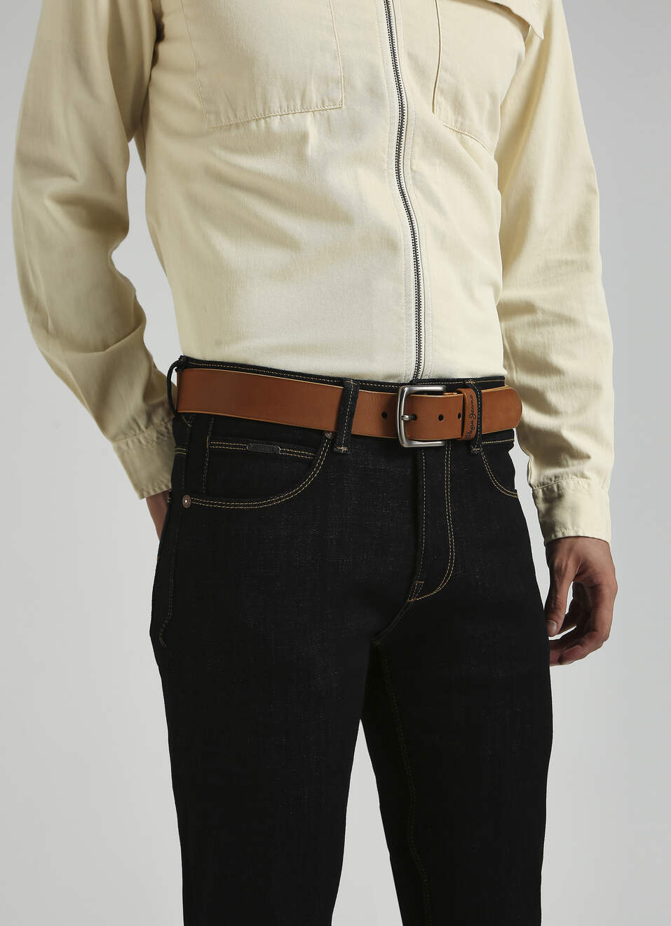 Brown Classic Leather Belt, , large image number 4