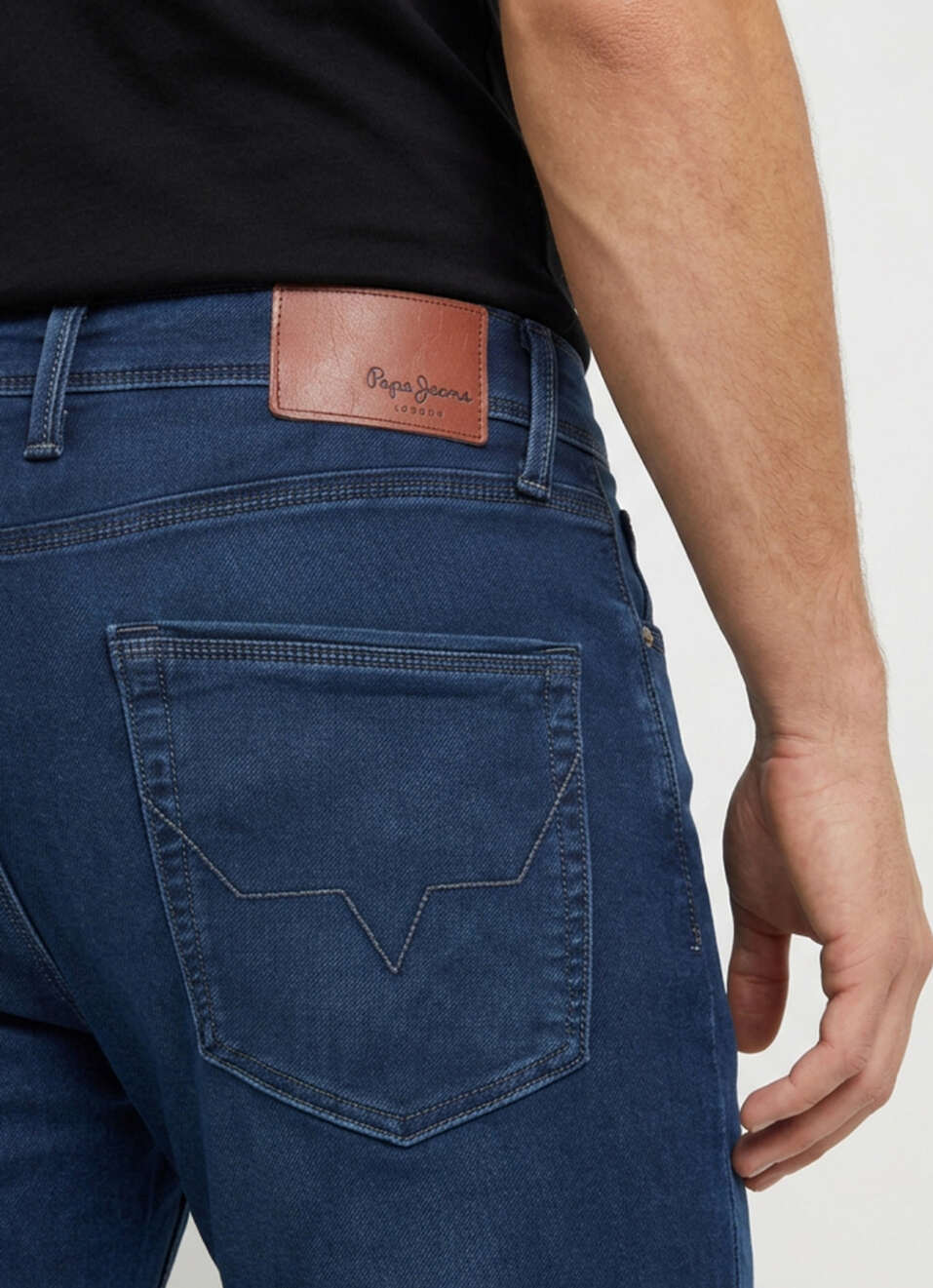Men Blue Straight Fit Mid Rise Stretchable Jeans, , large image number 5