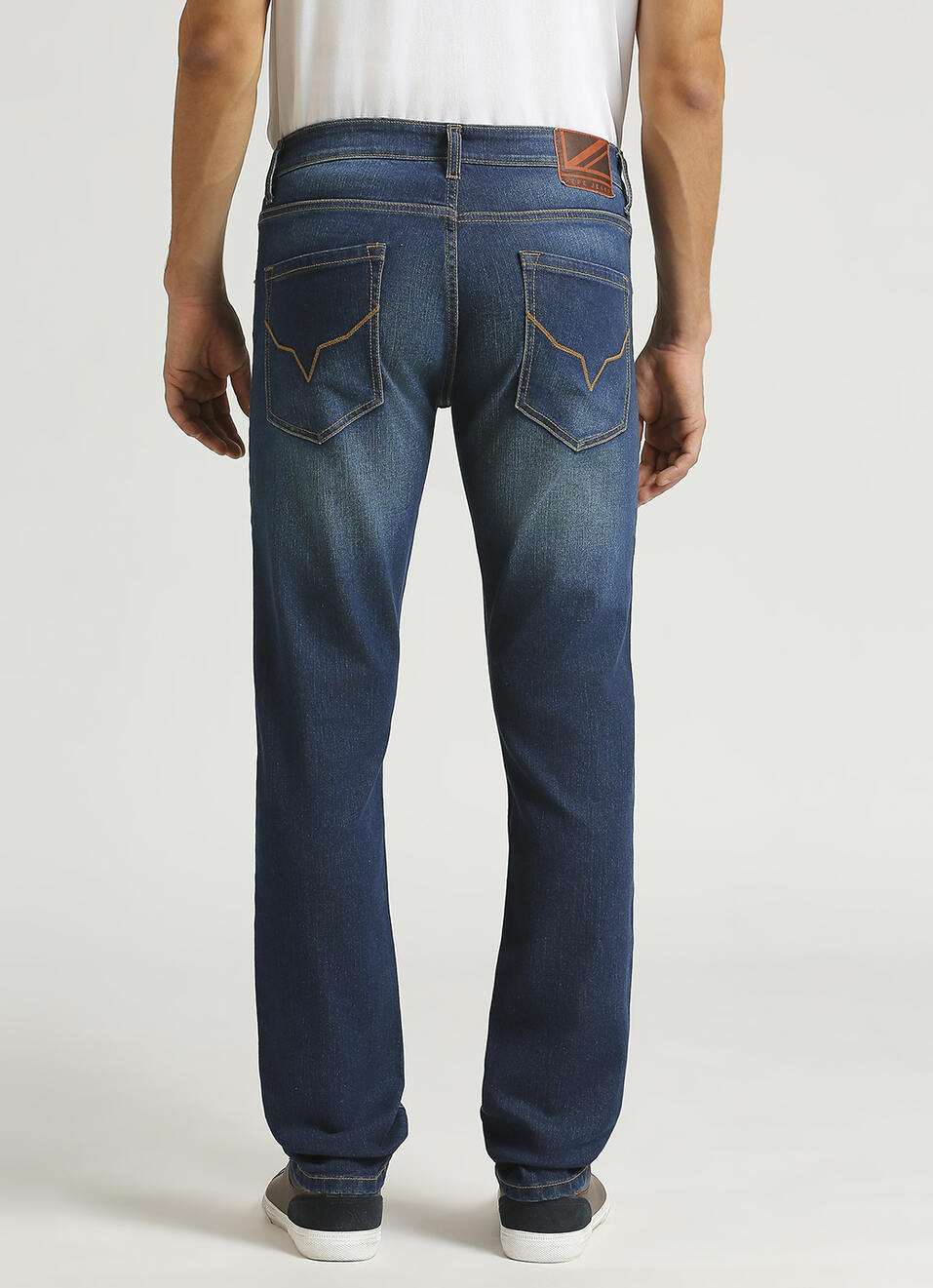 Vapour Dark Blue Mid Rise Slim Fit Jeans, , large image number 3