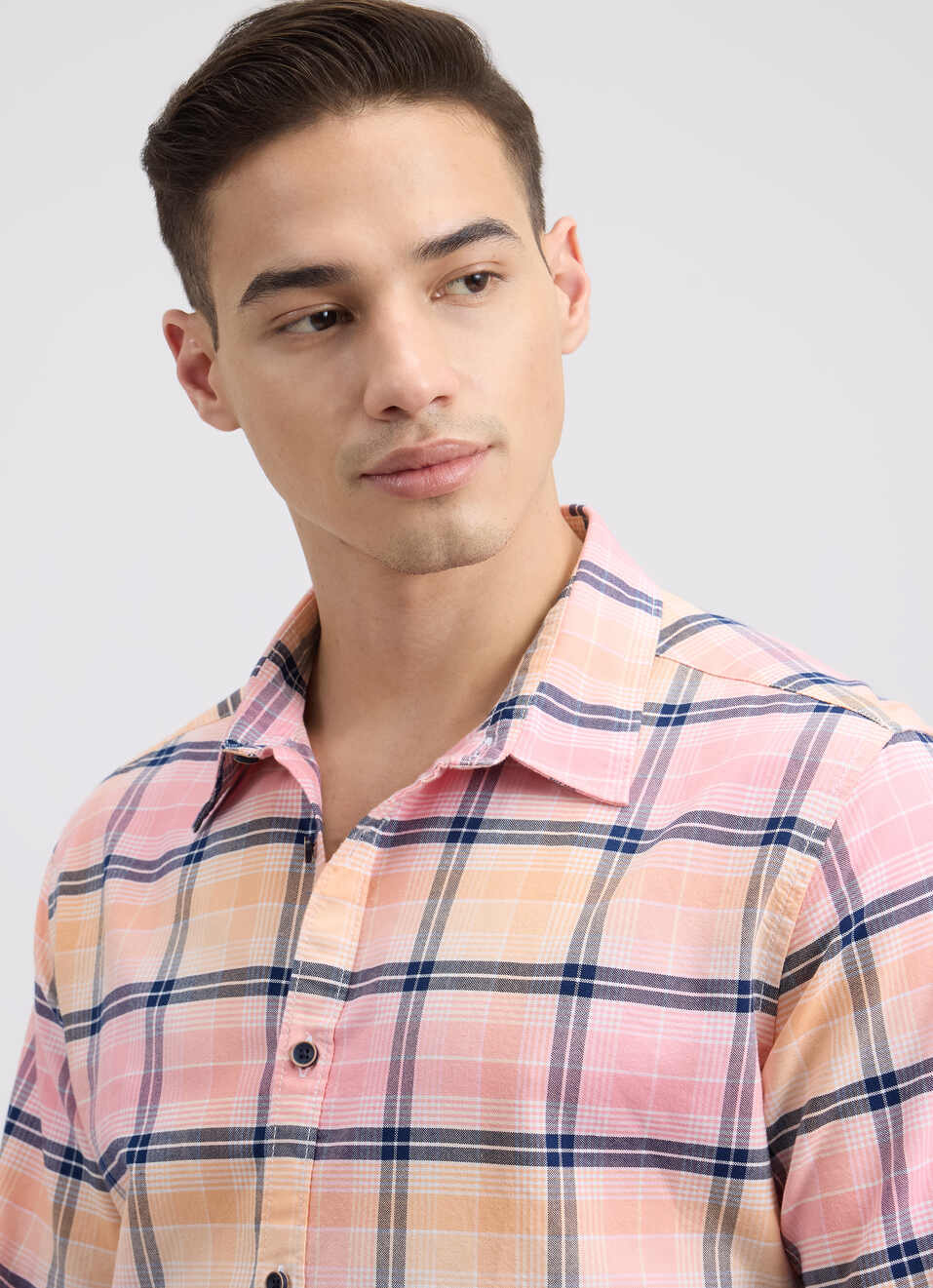 Men Pink Check Full Sleeve Shirt, , large image number 4