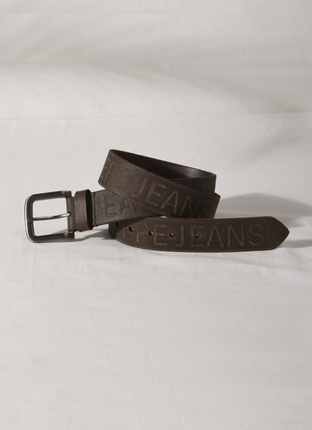 Brown Embossed Leather Belt