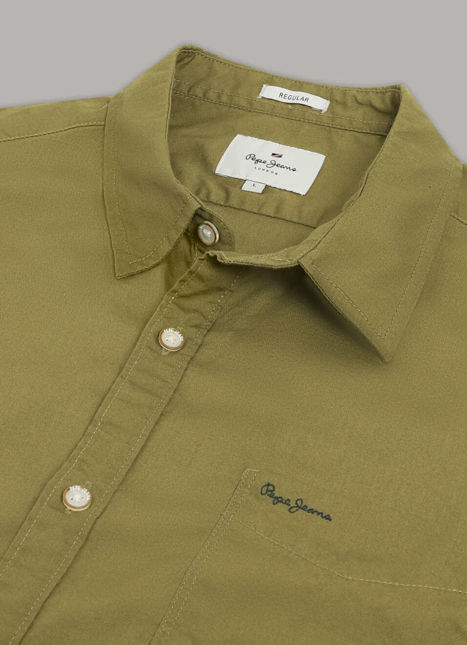 Men Olive Green Solid Shirt, , large image number 7