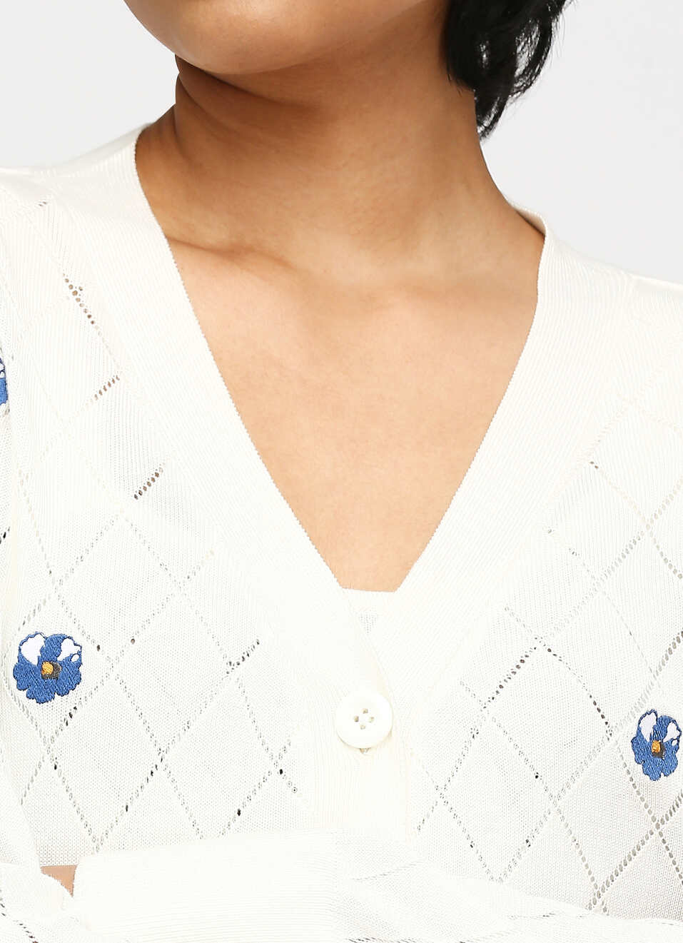 White Printed Sweater, , large image number 4