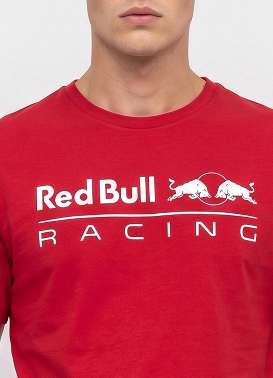 Men Red Placement Print Crew Neck T-shirt