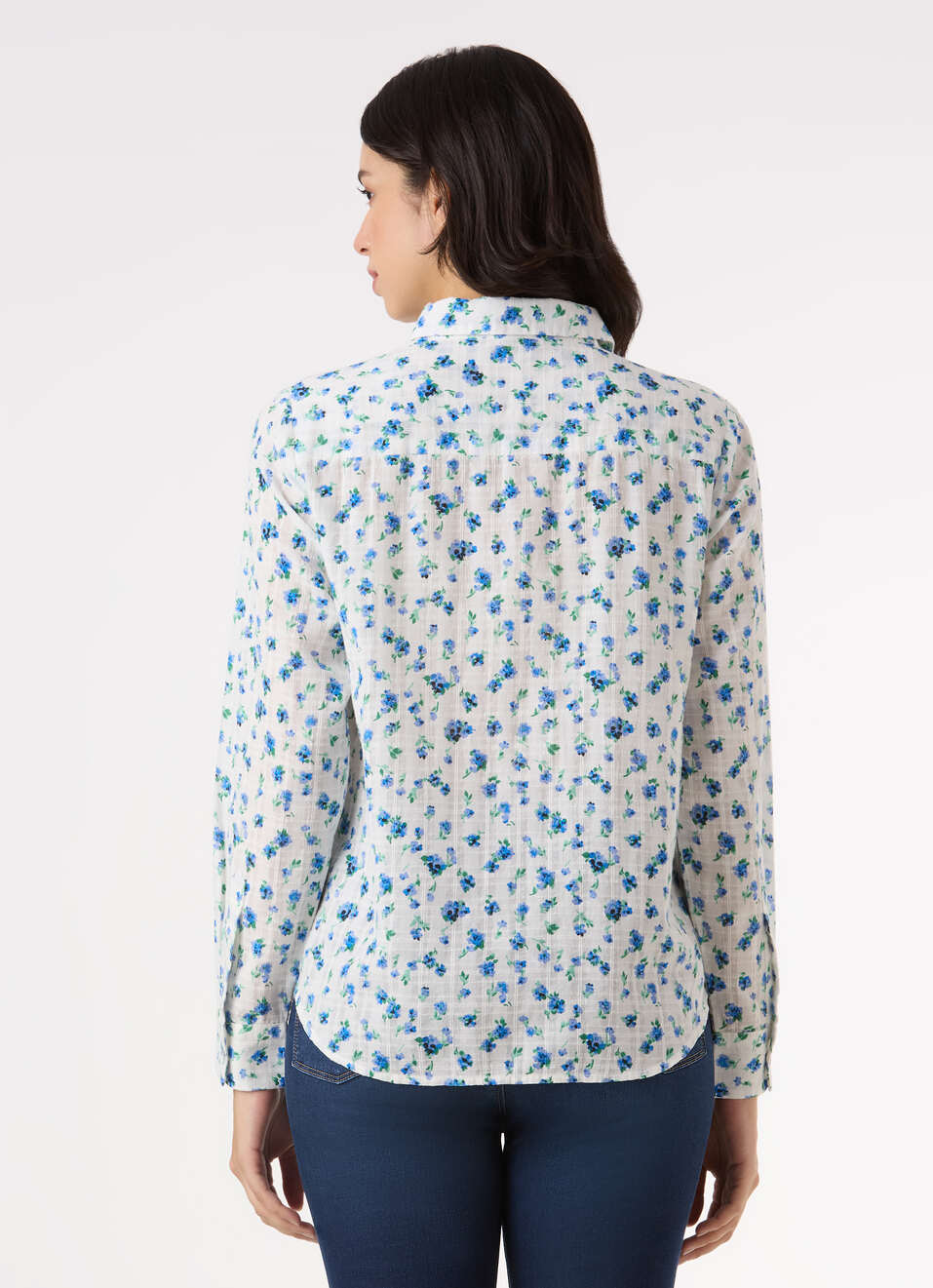 Women White Floral Print Regular Full Sleeve Shirt, , large image number 2