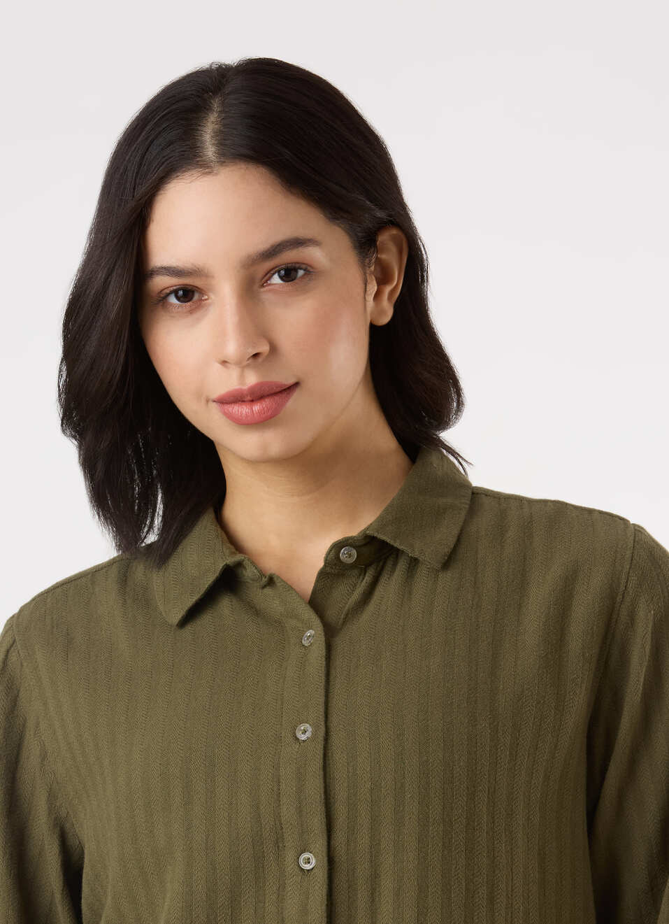 Women Green Textured Regular Full Sleeve Shirt, , large image number 4